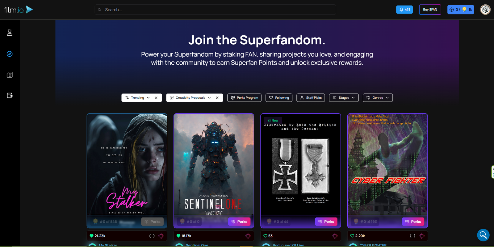 gestionar cuenta Film.io